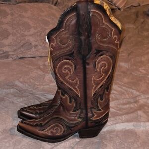 Intricate Brown Cowboy Boots